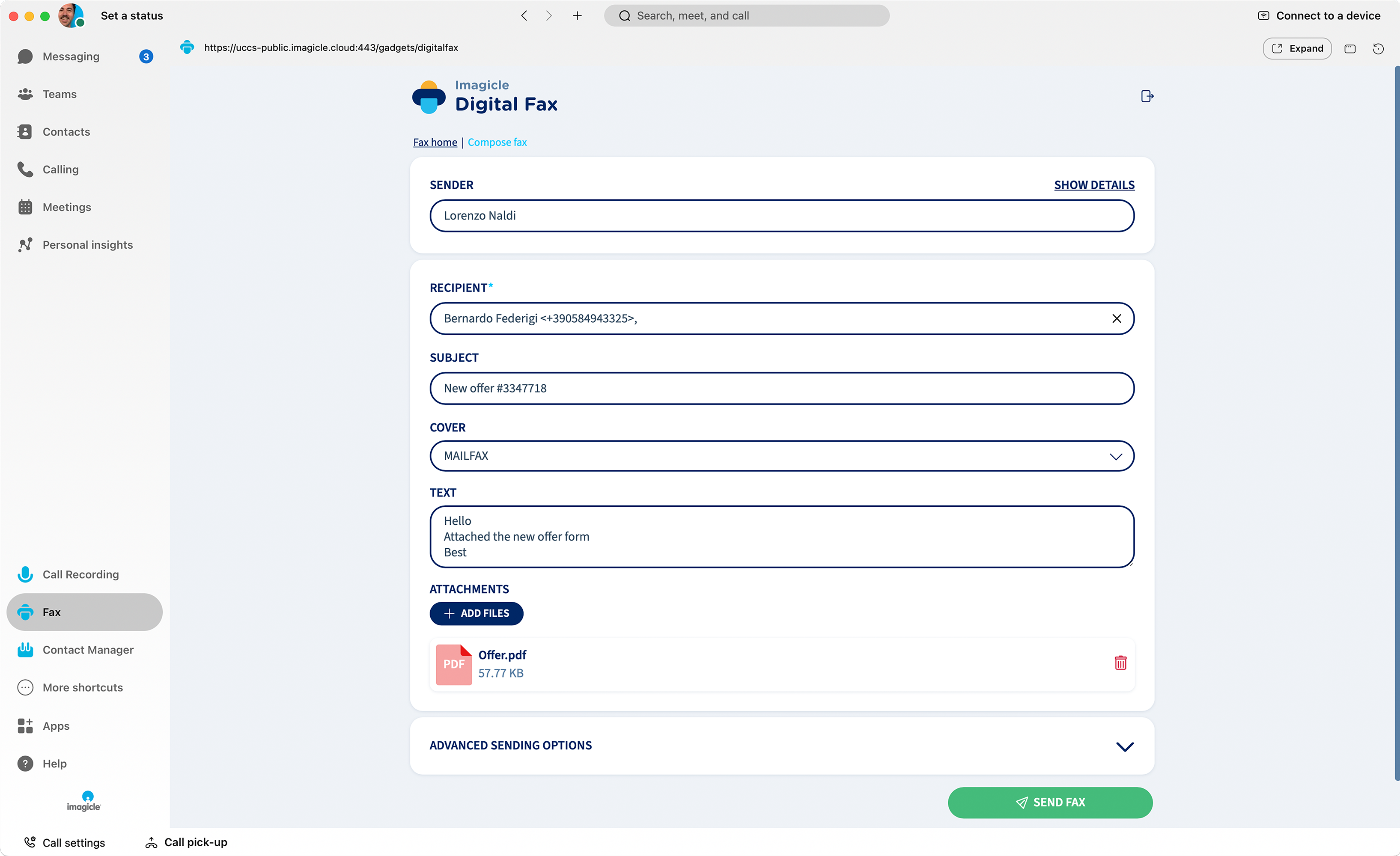 Digital Fax for Webex